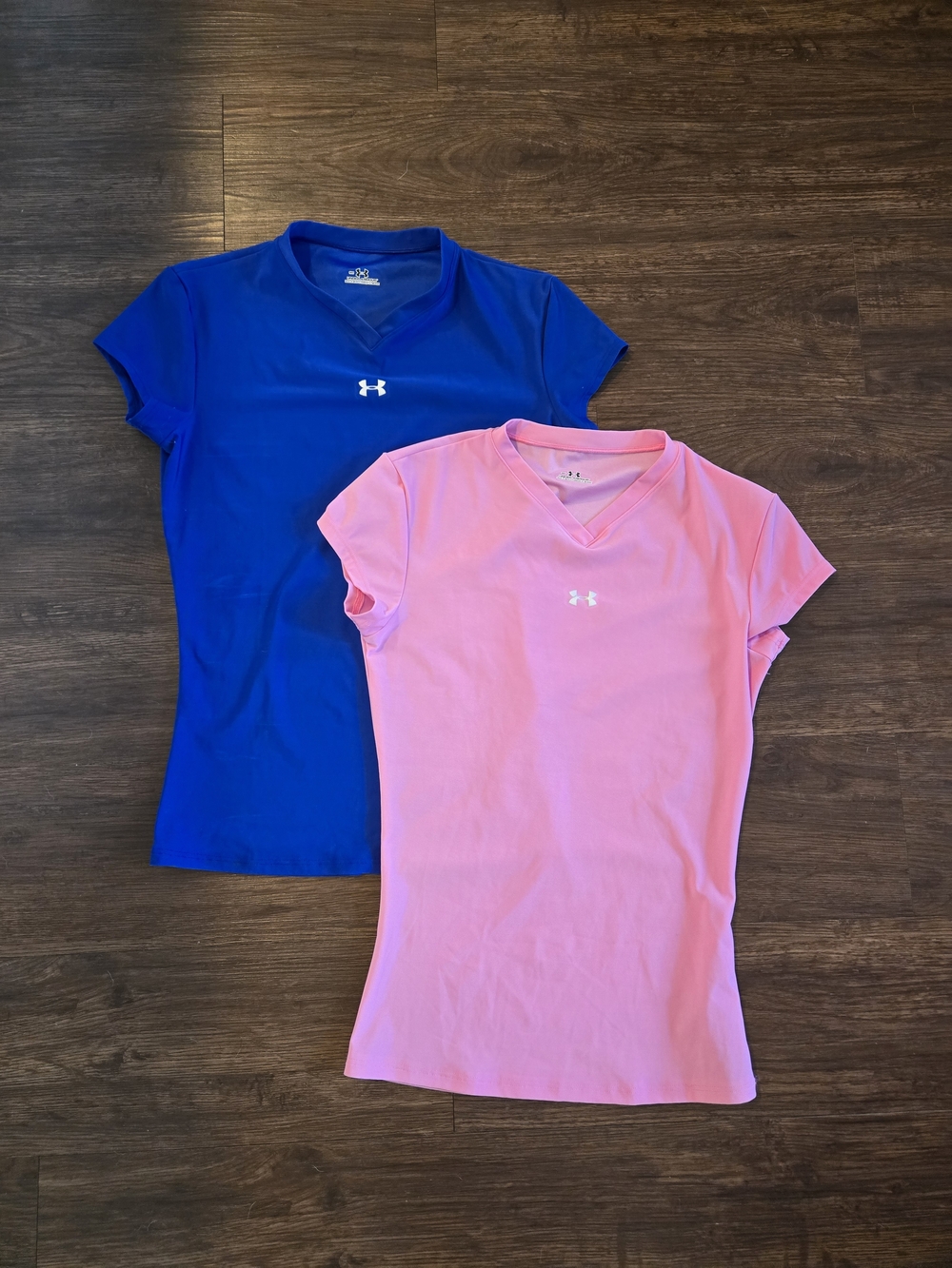 Under Armour Women's Athletic V-Neck Tee Set Of 2 - Royal Blue & Light Pink Size